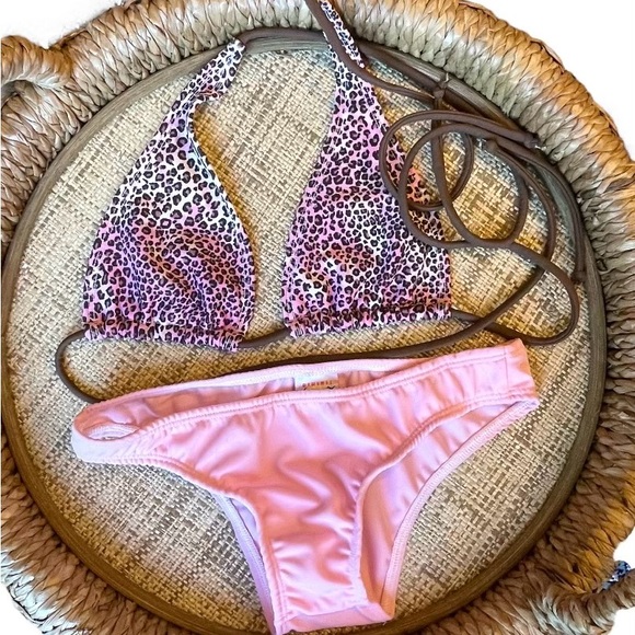 SOL Y ARENA 👙 Pink & Brown Animal Print Bikini | SZ S/P - Picture 11 of 11